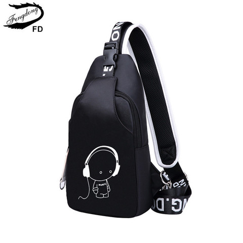 Fengdong small crossbody bags for women messenger bags casual sling chest bag male mini waterproof travel shoulder bag pack ► Photo 1/6