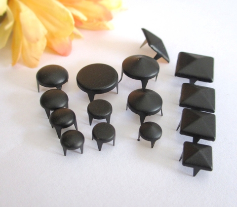 6-13mm Black Round Square Nailhead Garment Rivets Claws Stud For Bag Shoe Jeans Leather Craft Chocker Clothes Collar Accessories ► Photo 1/4