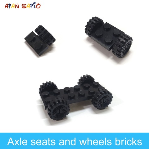 DIY Building Blocks Figures Bricks Axle Seat and Wheels 1x2 2x2 Educational Creative Size Compatible With lego Toys for Children ► Photo 1/6