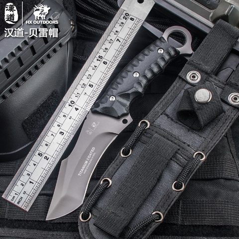 HX Outdoors Hunting Survival Kinves Tactical Fixed Blade Knife Pocket 440c Steel With K10 Handle 58hRC,EDC Tools Rescue tool ► Photo 1/1