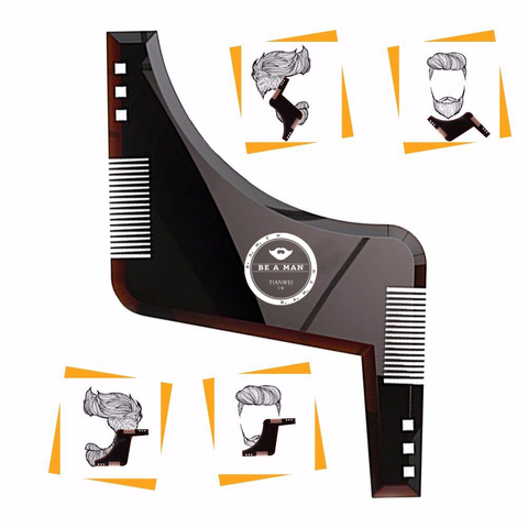 New Fashion Beard Styling Shaping Template Comb New Barber Tool Symmetry Trimming Shaper Stencil 3 Colors Optional ► Photo 1/6