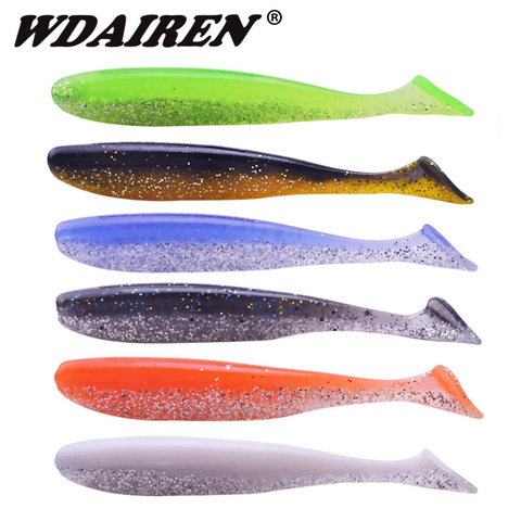 6Pcs Double Color Silicone jig Soft Bait 80mm 3.5g Wobbler Fishing Lures Artificial Rubber baits Bass Carp Swimbait Pesca Tackle ► Photo 1/6