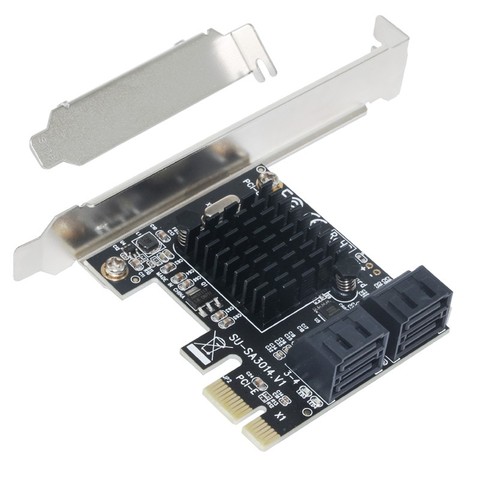 BTBcoin Add On Cards PCI-E/PCIE SATA 3 PCI Express SATA Controller PCIE to SATA 3.0 Card Hub Adapter 88SE9215 Chip for SSD & HDD ► Photo 1/6