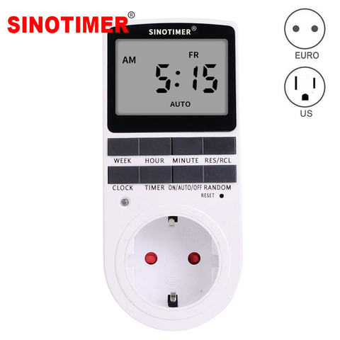 Super LCD Display Digital Weekly Programmable Electrical Wall Plug-in Power Socket Timer Switch Outlet Time Clock 220V 110V AC ► Photo 1/6