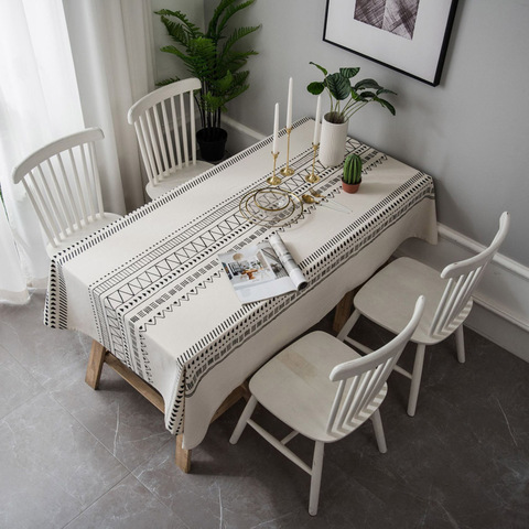 Black White Geometric Table Cloth  Dustproof  Rectangular Kitchen Coffee Table Dining Tablecloth  Nappe Toalha De Mesa Tovaglie ► Photo 1/6