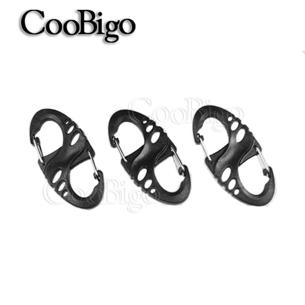 Carabiner 8 S Shape Snap Biner Clip Outdoor Camping Molle Backpack Buckle 