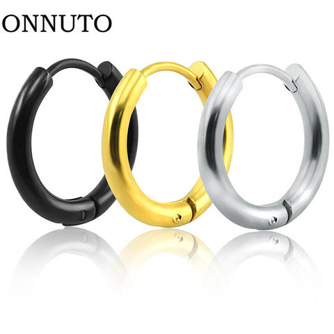One Piece Round Stainless Steel Ear Earrings Buckle Tide Titanium Steel Earrings Cool Ear Stud For Man And Woman Buckles ► Photo 1/6