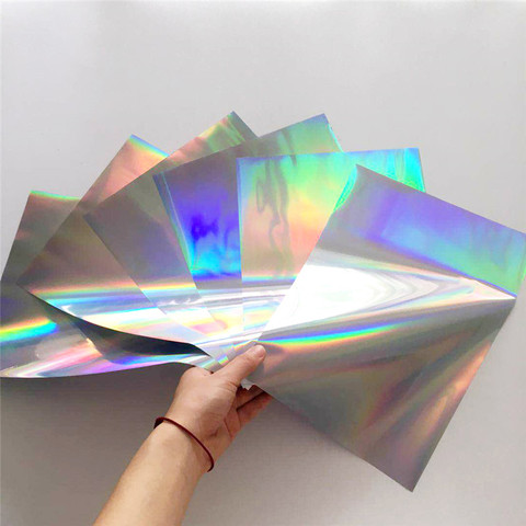 Myfoils 50 sheets A4 silver holographic  hot stamping foil for paper by laser printer laminating foil ► Photo 1/6