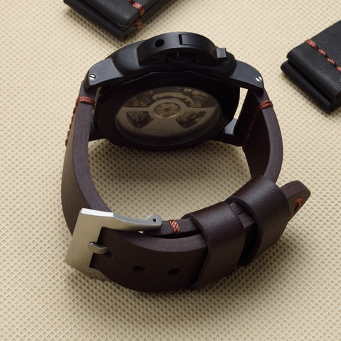 MERJUST 22mm 24mm 26mm Black Brown Genuine Leather Watchband Wristband For PAM PAM441 111  Big Pilot Watch Garmin Fenix3 Strap ► Photo 1/6