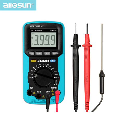 5 in 1 Digital Multimeter Sound Level Humidity Luminosity Temperature LCD AC/DC Multimeter Volt Amp Ohm Tester EM5510 ALL SUN ► Photo 1/5