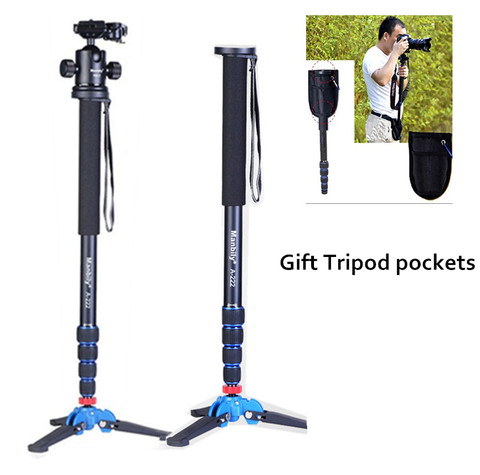 Manbily A-222 Professional 65-inch Camera Aluminium Monopod with Folding Three Feet Support Stand Tripod Balance Stand Base ► Photo 1/1