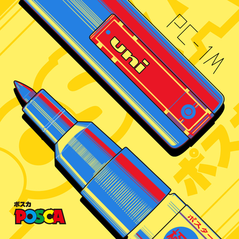 1pcs UNI Mitsubishi POSCA | PC-1M POP Poster Water-based Advertising/Graffiti | Mark Pen | 0.7 Nid Character Bright and Colorful ► Photo 1/6