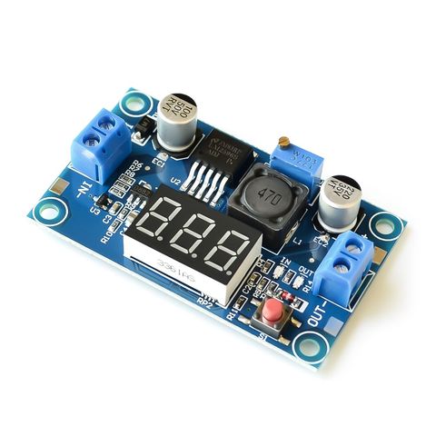 LM2596 LM2596S power module + LED Voltmeter DC-DC adjustable step-down power supply module with digital display ► Photo 1/3