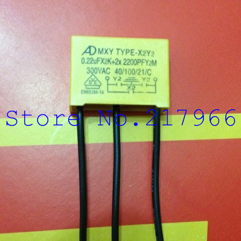2PCS X ,AD MXY TYPE-X2Y2 0.22UF X2K +2 X 2200PF Y2M /  X2Y2 0.33UF 300V 0.33UF*2K+2* 3300PF 3soft lead safety capacitors ► Photo 1/1