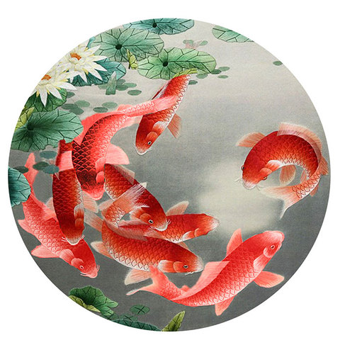 DIY Unfinished 100% Mulberry Silk Suzhou Embroidery Patterns Sets Handmade Needlework Kits ,lotus and fishes ► Photo 1/1