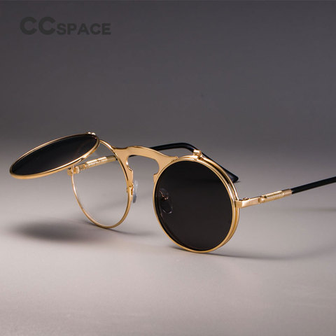 3057 STEAMPUNK Metal Round Sunglasses Men Women Retro CIRCLE SUN GLASSES Brand Designer Fashion Eyewear Shades UV Protection ► Photo 1/6