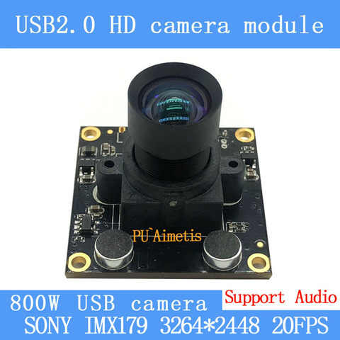 Zero distortion Surveillance camera 8MP 20FPS SONY IMX179 USB Camera Module Mini Webcam support audio   ► Photo 1/1