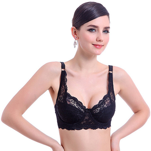 Top Women Underwear Sexy Push up bras 3/4 Cup Padded Lace Sheer Bra Cup B ONLY women bra ► Photo 1/6