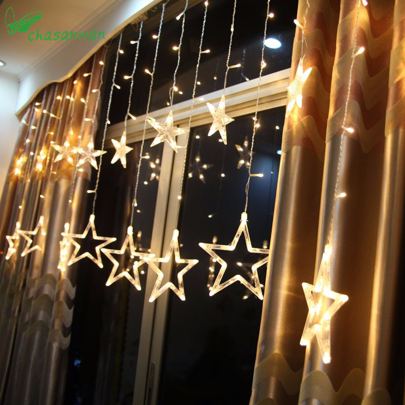 Christmas Decorations Home Star Lights Outdoor Led String Warm White 12 Lamp 