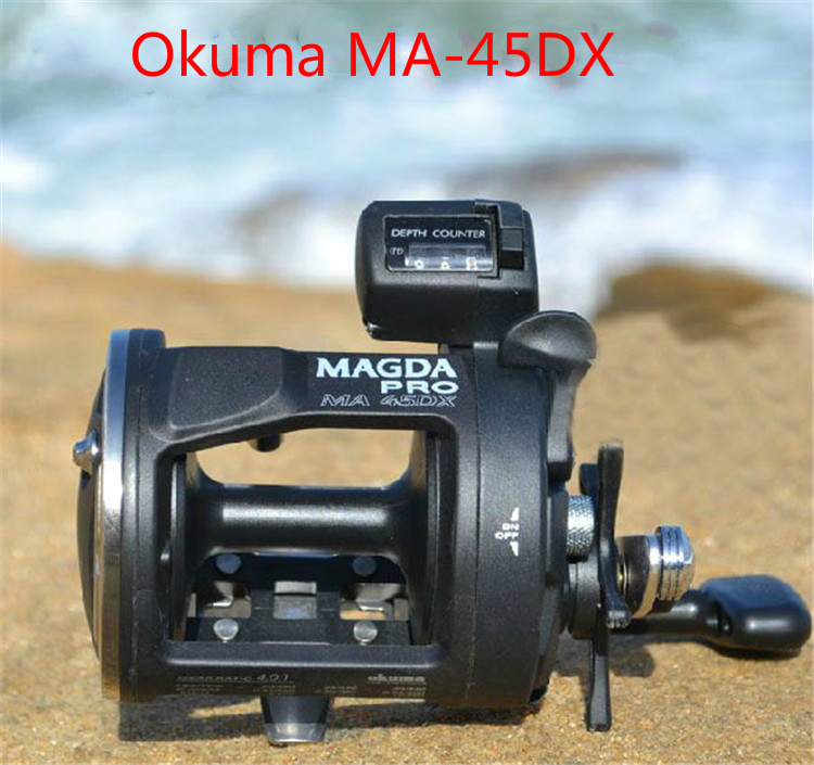 Fishing tackle Okuma magda Ma-45dx drum reel cable winder fishing round  Count REEL Sea fishing reel Right hand reel - Price history & Review