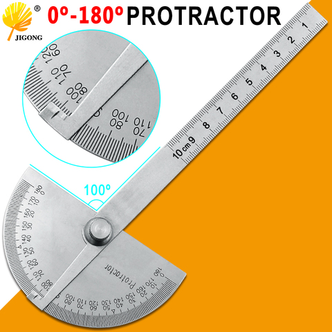 Stainless Steel Round Head 180 degree Protractor Angle Finder Rotary Measuring Ruler Machinist Tool 10cm Craftsman Ruler ► Photo 1/6