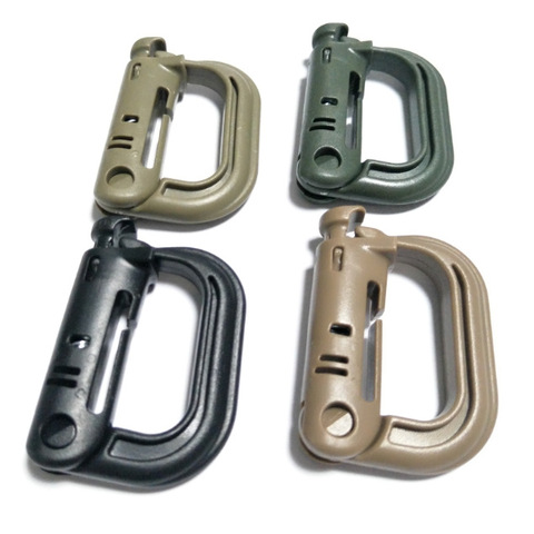 2/pcs Molle Tactical Backpack Shackle Carabiner Hook ABS Plastic Snap D-Ring Clip KeyRing Locking Camping Buckle Survival Hiking ► Photo 1/6