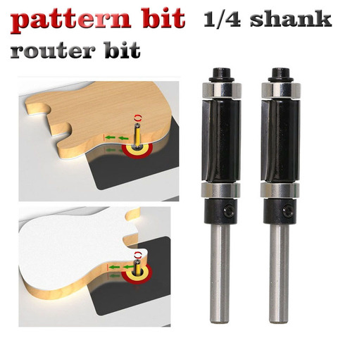 Flush Trim Top & Bottom Bearing Router Bit - 1/4