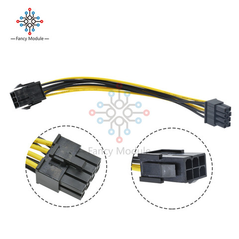 6 Pin Feamle to 8 Pin Male PCI Express Power Converter Cable CPU Video Graphics Card 6Pin to 8Pin PCIE Power Cable Connector ► Photo 1/6
