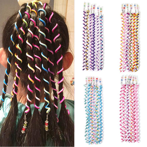 Novelty 6PCS Magic Hair Curler Spiral Rainbow Headbands Roller Curl Hair  Rope DIY Hair Crystal Long Elastic Hair Bands For Child - Price history &  Review | AliExpress Seller - RIEEW Jewellery