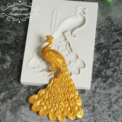 Yueyue Sugarcraft Peacock Silicone mold fondant mold cake decorating tools chocolate gumpaste mold ► Photo 1/6