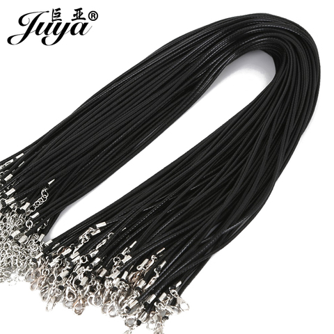 20pcs/lot 1.5mm Black Leather Cord Chains Adjustable Braided 45cm Rope for DIY Necklace Bracelet Jewelry Making Crafts Findings ► Photo 1/6