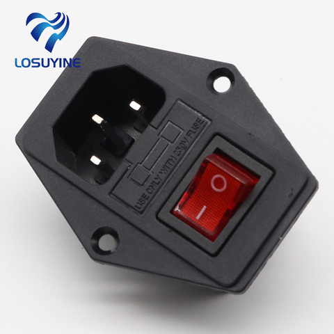 15A/250V 3pin AC power socket with Power Rocker Switch Fused ► Photo 1/5
