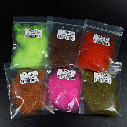 ICERIO 2 bag Multiple Color Scud Dubbing Nymph Dub Fly Tying Material for Trout Flies Lure Shrimp Fly Making ► Photo 1/6
