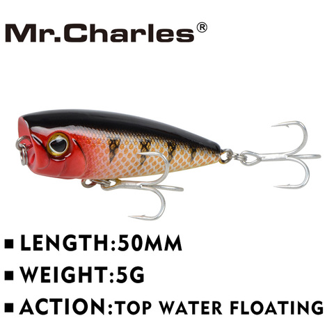 Mr.Charles CMCS 144 Fishing Lure 50mm 5g Top Water Floating Popper Hard Bait Lure Hot Model Crankbait Pesca Japan Fishing Tackle ► Photo 1/6