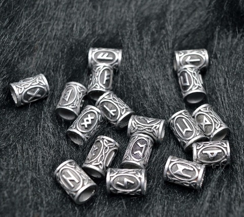 1pcs 1.5*1cm Viking Rune LAGUZ INGWAZ DAGAZ OTHALA Runes Metal Charm Beads Jewelry Czech Bead Fit Charms Bracelet ► Photo 1/6