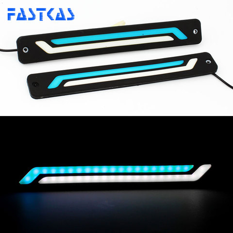 Daytime Running Light 100% Waterproof LED DRL White Blue Color Day Light Fog Light Turning Signal Flexible Car Running Light ► Photo 1/1