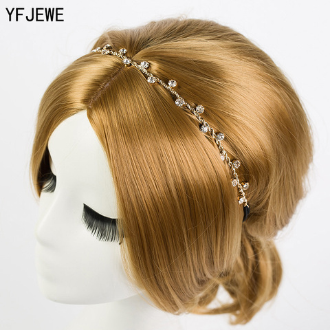 YFJEWE Free Shipping Women Hair Accessories Crystal Chain Charms Head Bands Women Jewelry Wedding Bridal Hair Jewelry H008 ► Photo 1/6