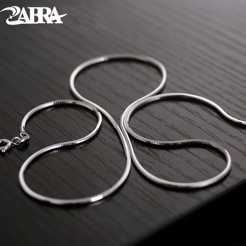 ZABRA Silver Choker Necklace For Men Women 1.5mm 45/50cm Long Steampunk 925 Sterling Silver Snake Style Biker Jewelry Chain ► Photo 1/6