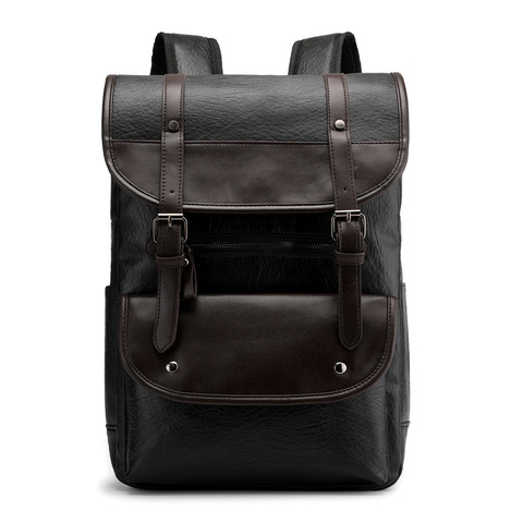 New Men Backpacks Vintage High Quality Leather Male Korean Student Backpack Large Boy Business Laptop School Computer Bag ► Photo 1/1