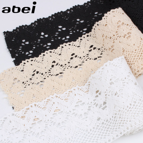 10.5cm width 1Yard White Black Cotton Lace trims Furnishing Wrap knitting Embellishments for clothes hometexile diy Accessories ► Photo 1/6