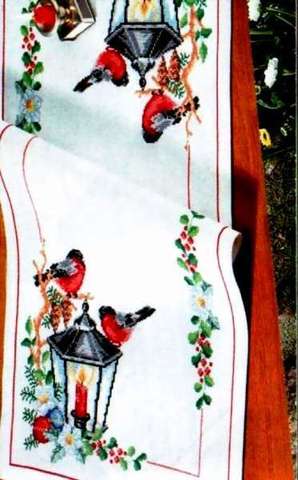Top Quality lovely counted cross stitch kit table cloth tablecloth brid candle flowers placemat ► Photo 1/1