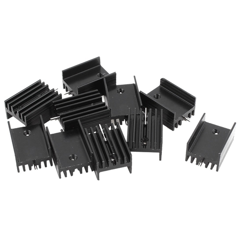 10 Pcs 21x15x11mm Black Aluminum Heat Sink for TO-220 Mosfet Transistors ► Photo 1/6