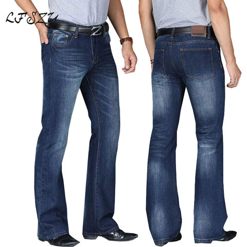 Jeans Men 2022 Mens Modis Big Flared Jeans Boot Cut Leg Flared Loose Fit high Waist Male Designer Classic Denim Jeans Pants ► Photo 1/6
