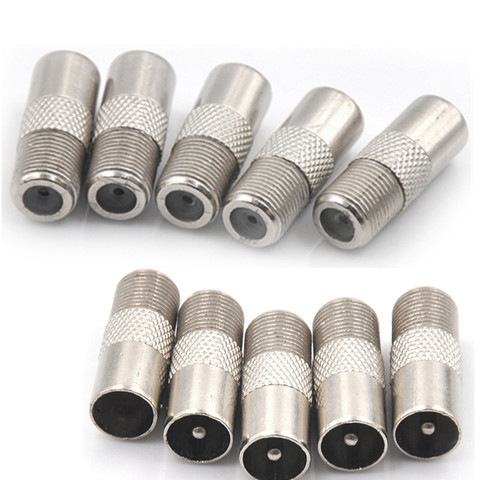 5pcs/lot High Quality STB Quick Plug RF Coax F Female To RF Male Connector TV Antenna Coaxial Connector ► Photo 1/6