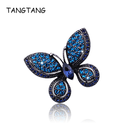 Lovely Blue/Green Austrian Crystal Butterfly & Animal Brooches Pins For Women Girl European Jewelry Scarf Brooches Badge BH8405 ► Photo 1/6