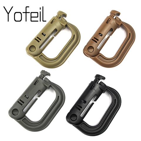 Grimloc Molle Carabiner D Style Locking Ring Plastic Clip Snap Key Buckle Equipment Carabiner Keychain ITW Fastener Bag Buckle ► Photo 1/6