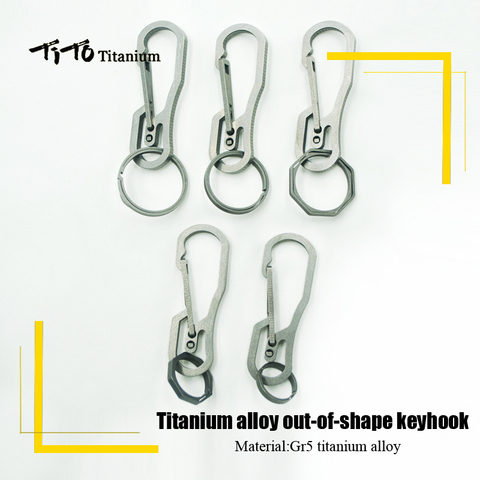 TiTo titanium alloy out-of-shape EDC keyhook outdoors Keychain Hang Buckle Quickdraw Multi - Functional Key Ring Gift ► Photo 1/6