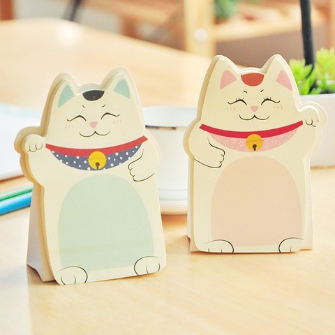 Kwaii fortune Cat memo pad Table notes stationery office supplies School supplies creative notebooks writing pads ► Photo 1/4