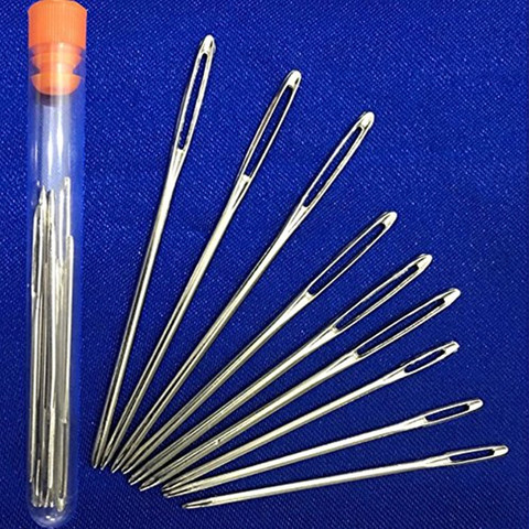 Large-eye Blunt Needles Steel Yarn Knitting Needles Sewing Needles, 9 Pieces   AA7381 ► Photo 1/4