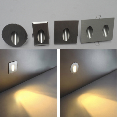 Free Shipping HI-Q Aluminum Modern Brief LED Stair Light 85-265V 3W Wall Mounted Spotlight Background Light Step Aisle Lamp ► Photo 1/6
